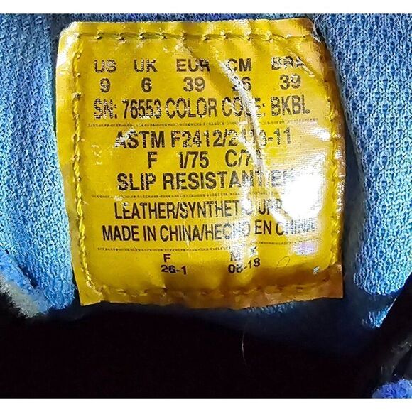 Woman's Skechers Flex SR Work Shoes Black & Blue Alloy Toe Size 10 Lightly Used - Picture 8 of 8